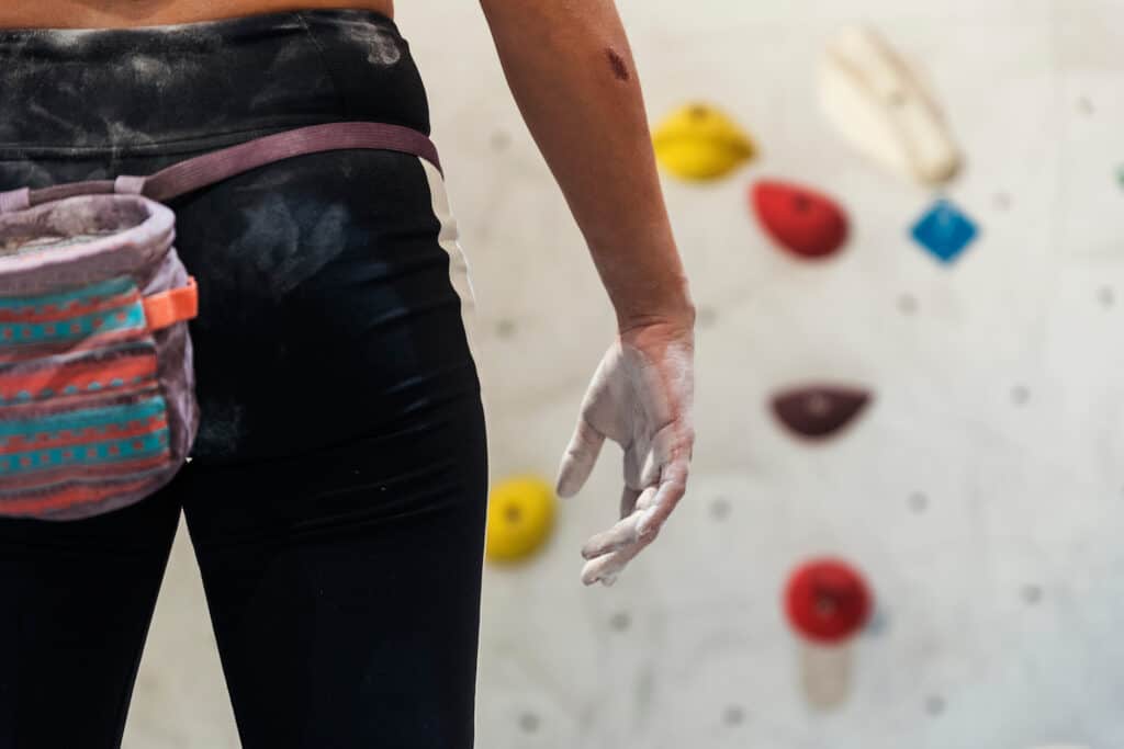 Woman climber frictionlabs chalk