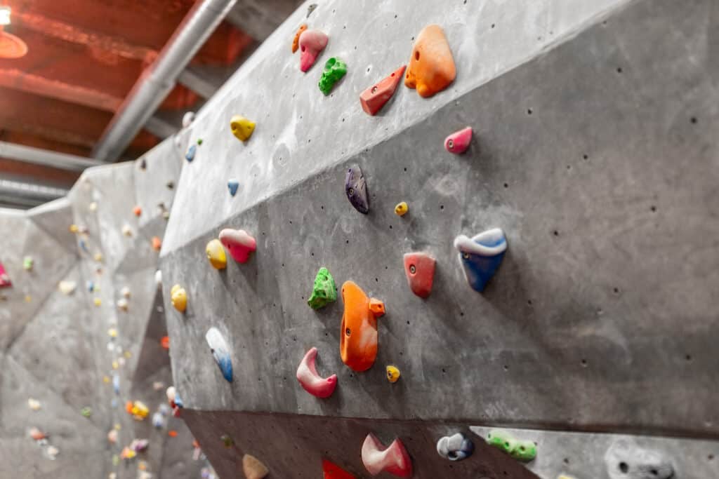 indoor and outdoor climbing area