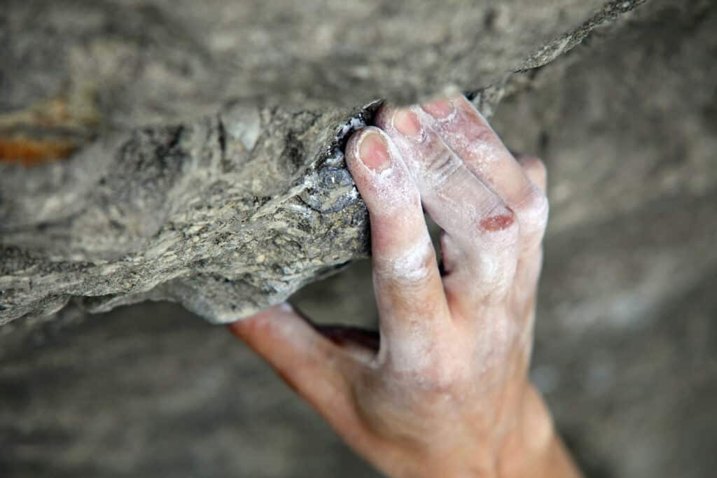 Climber handhold chalk