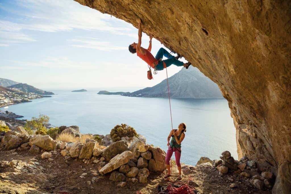Rock climbers partners
