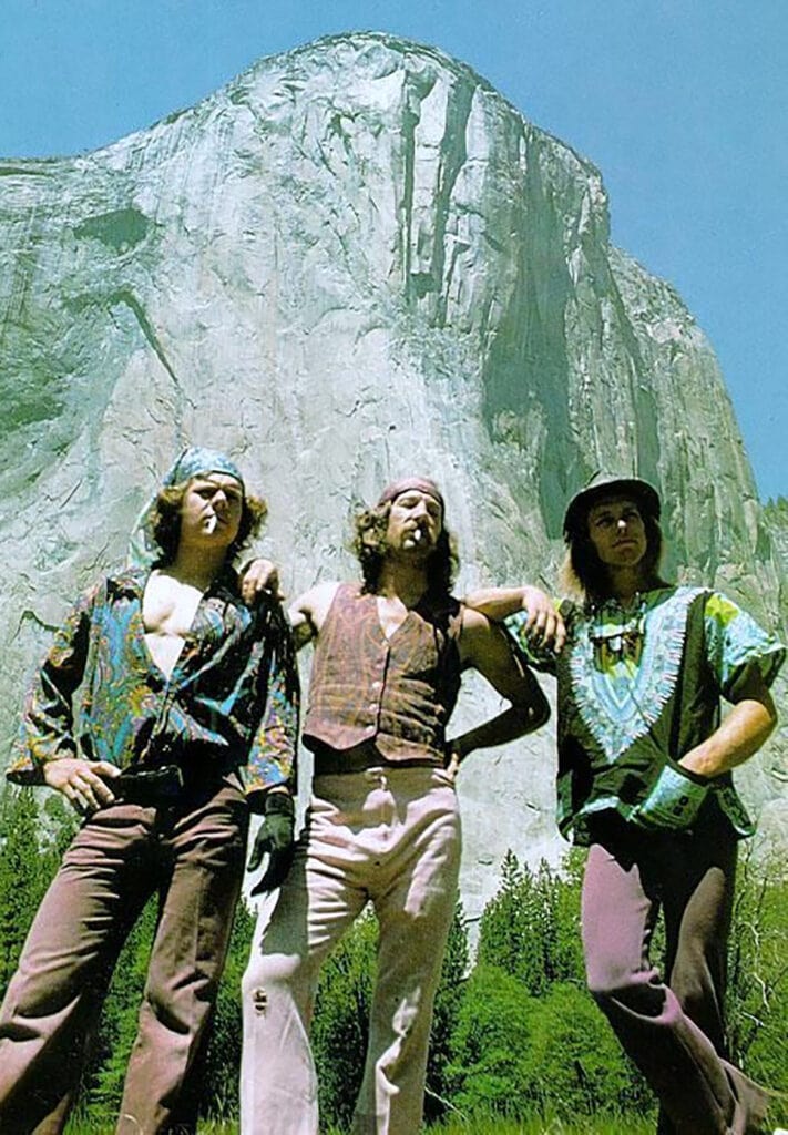 Stone Masters Billy Westbay, Jim Bridwell, and John Long after the first one-day ascent of the Nose in 1975.