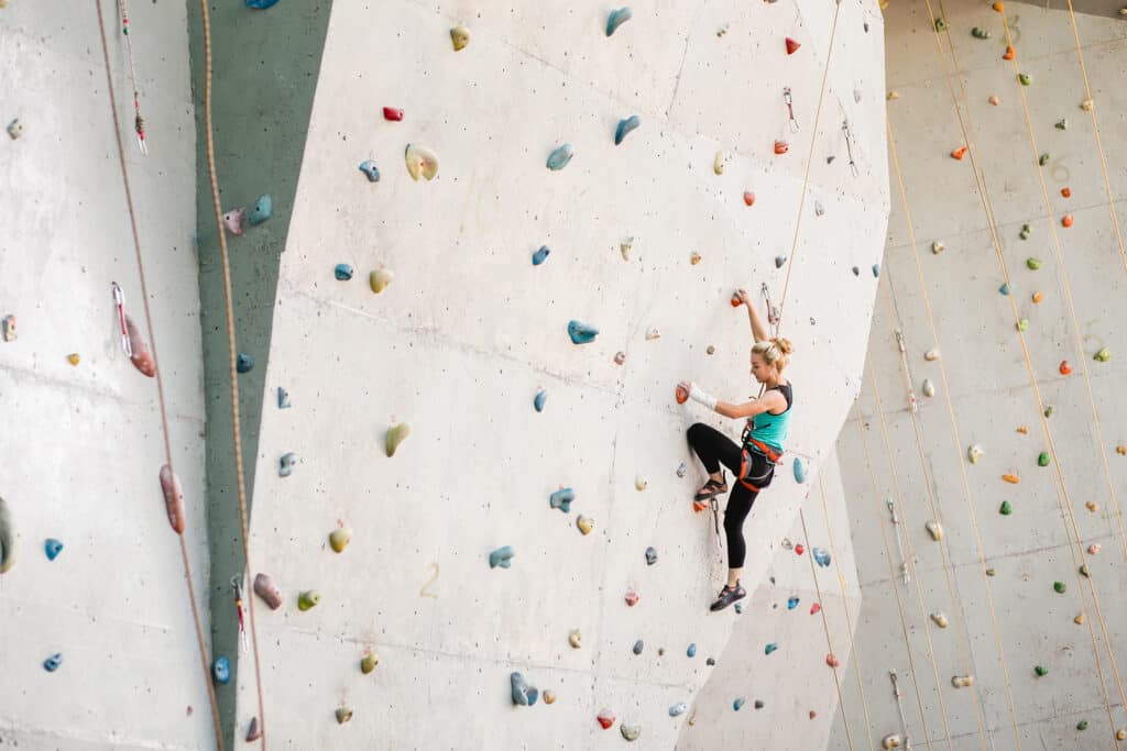 Female climber top rope