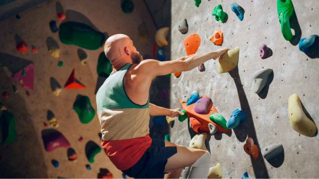 male gym climber
