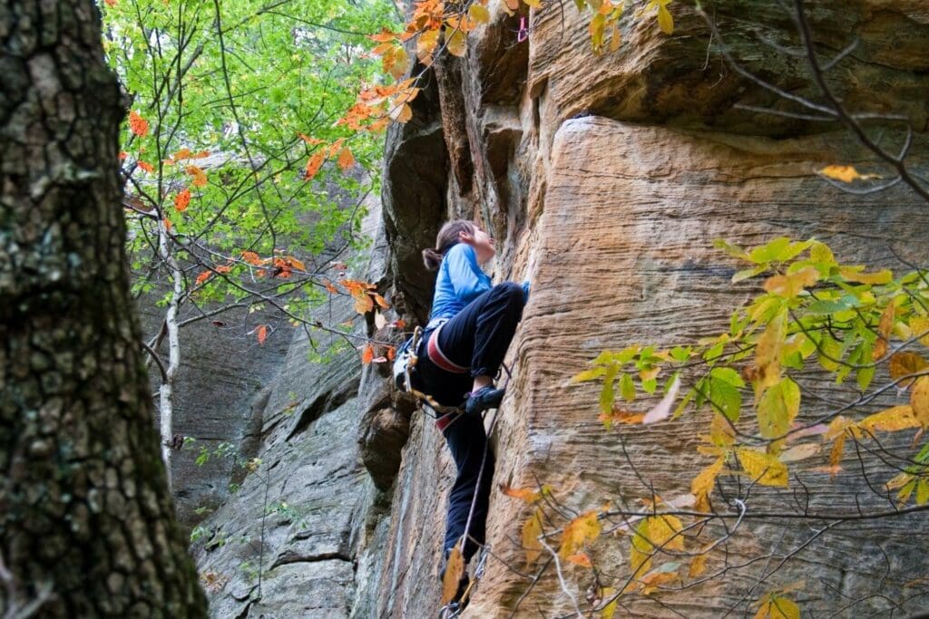A rock climber in nature