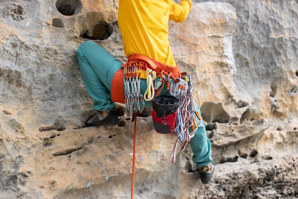 climber with equipment