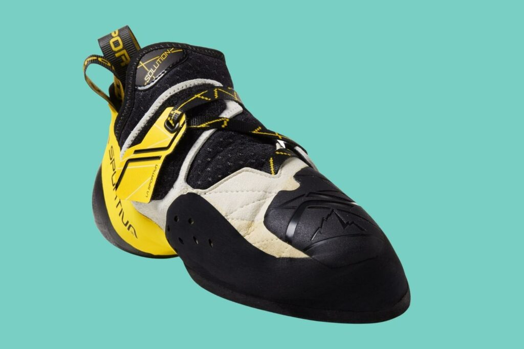 La Sportiva Solution rock shoe (view of the toe box)