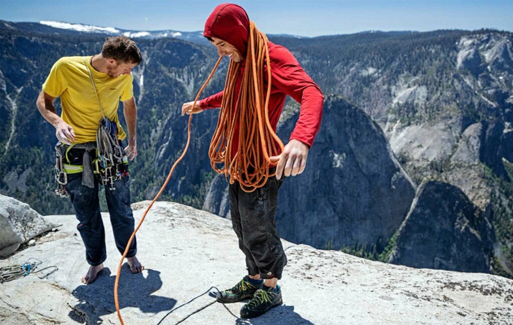 Caldwell and Honnold in Free Solo film