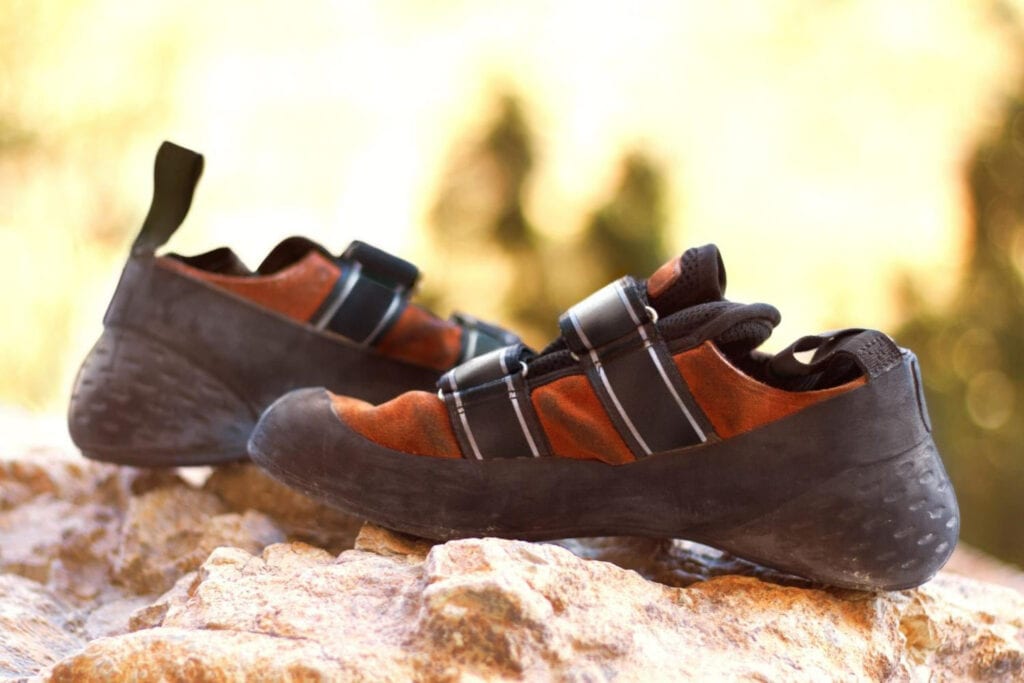 pair of climbing shoes