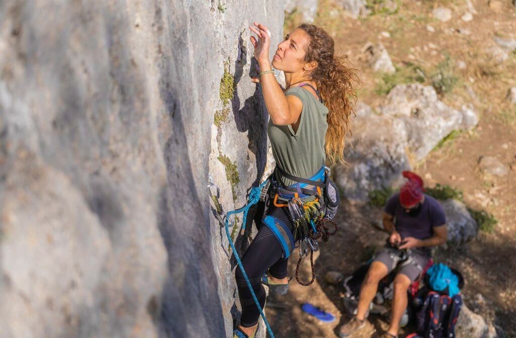 woman traditional climbing