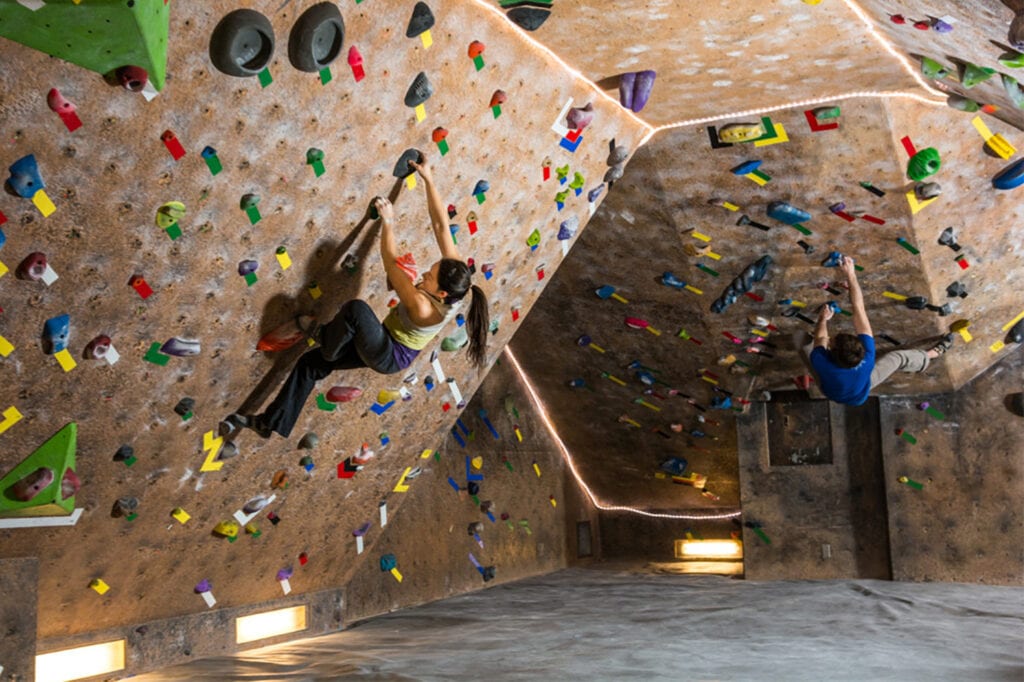 Indoor climbing facility in Denver where climbers train