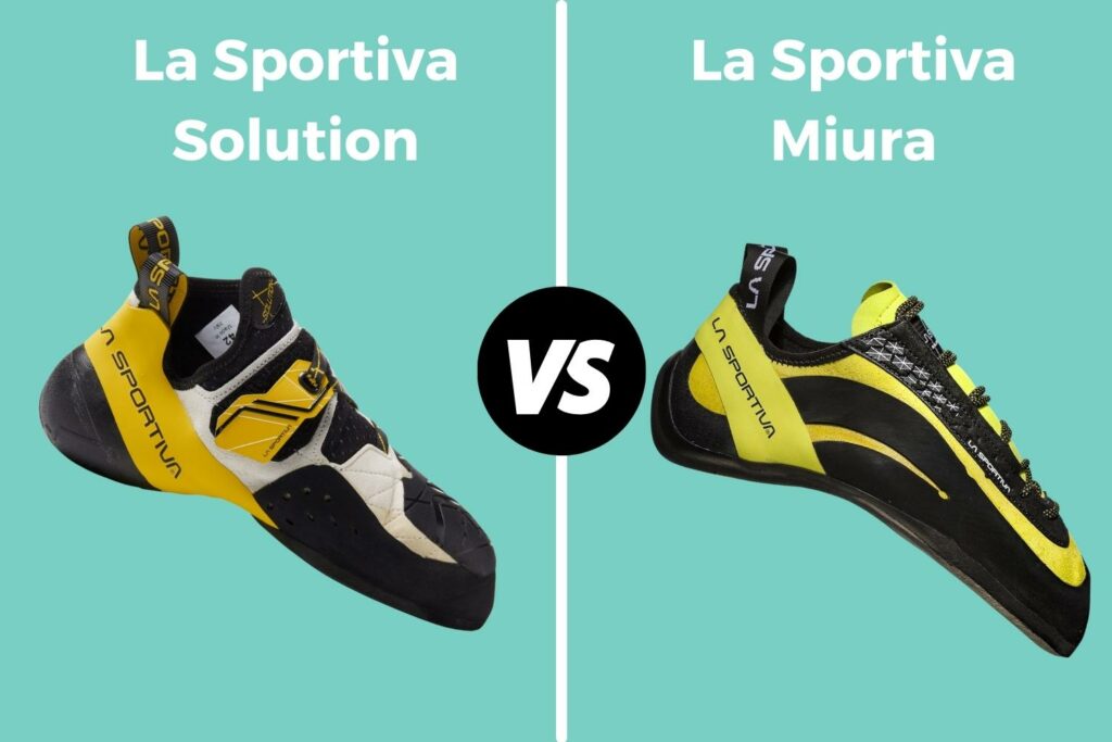 La Sportiva Solution vs. Miura climbing shoes