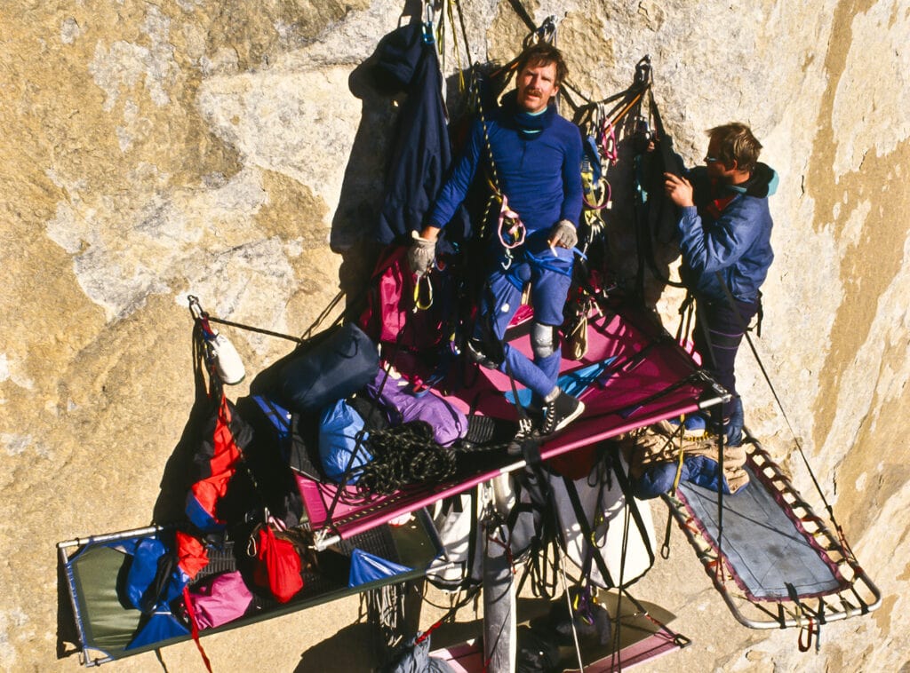 team of climbers in their portaledges