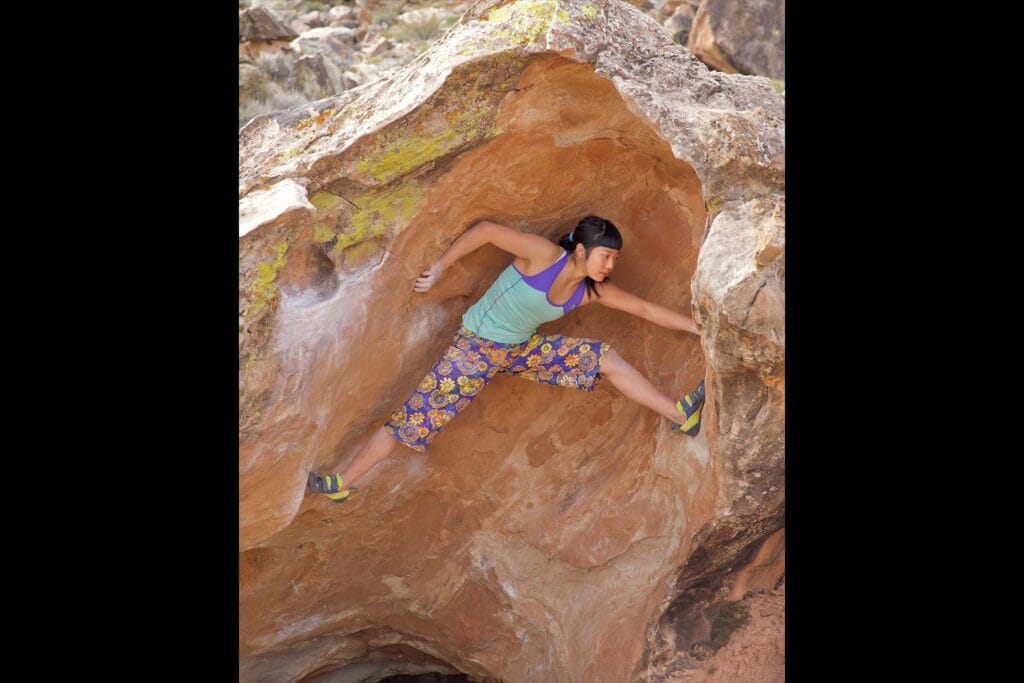 Ashima Shiraishi rock climbing