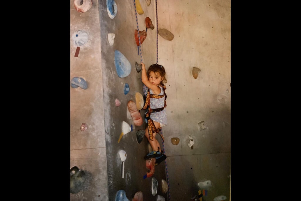 Brooke Raboutou rock climbing as a child