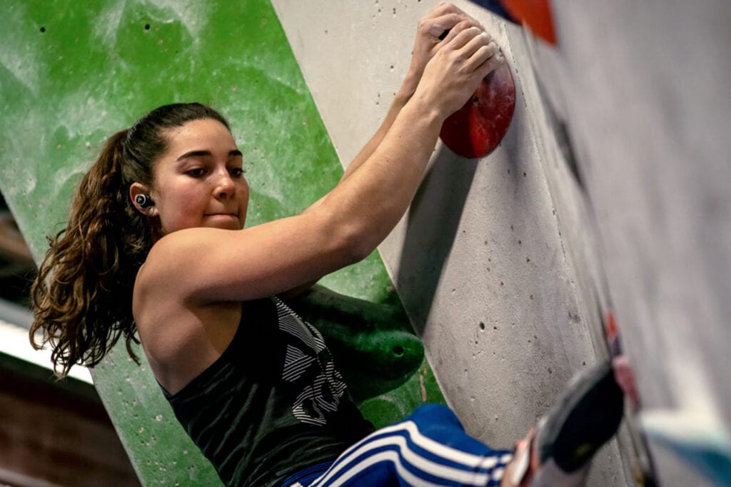 Brooke Raboutou sport climbing event last year