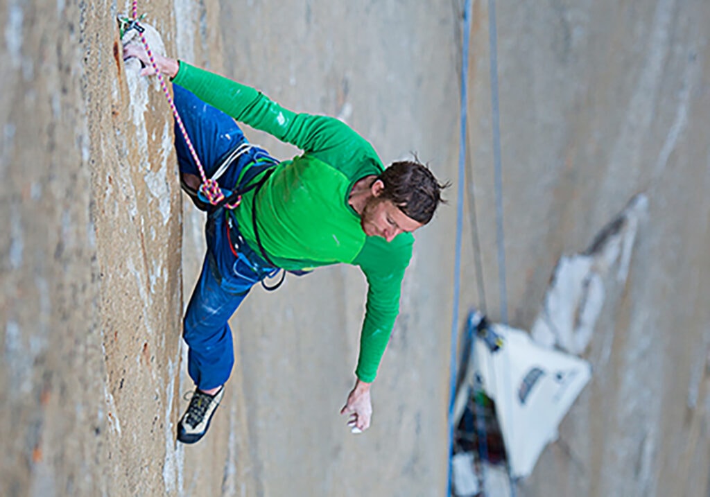 Tommy Caldwell climbing the Dawn Wall c