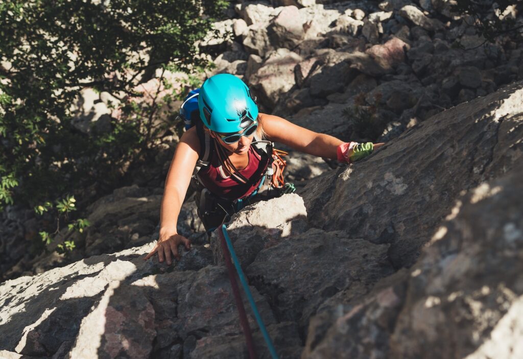 climber on rock face