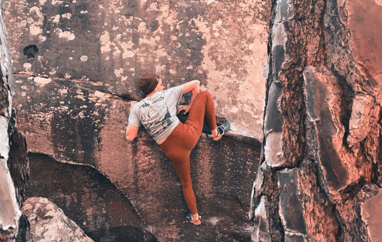 rock climbing technique: how to mantle (outside edge of the boulder)