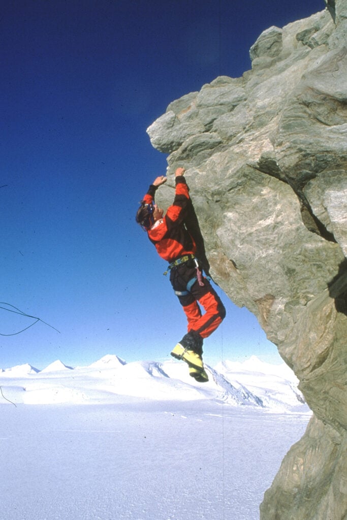 Alex Lowe rock climbing