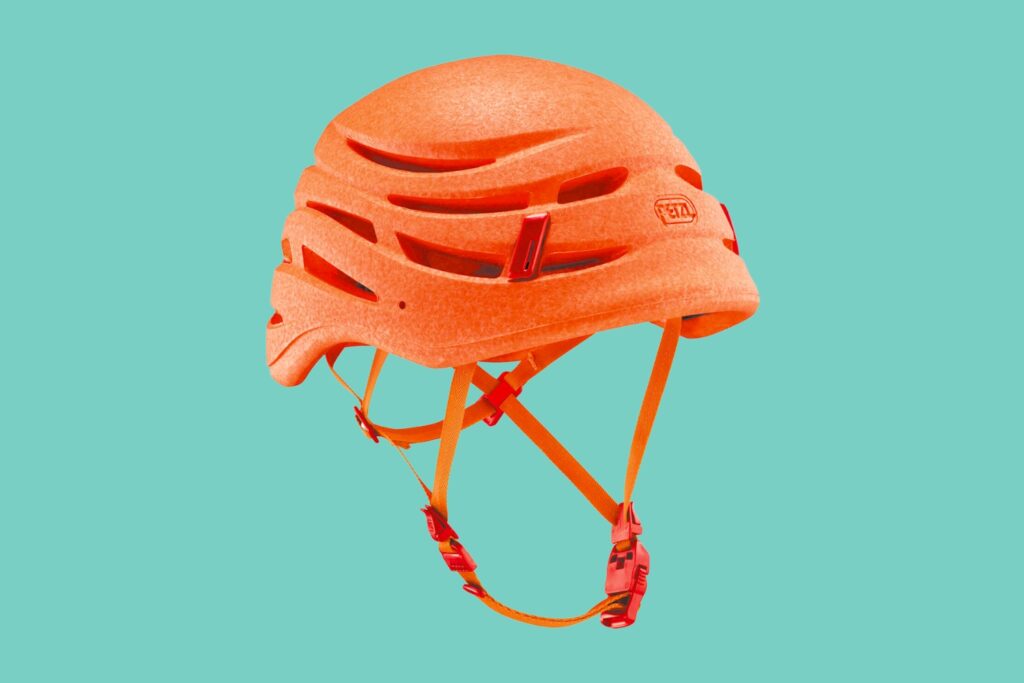 Petzl budget yet durable helmet, most important piece of sport climbing gear
