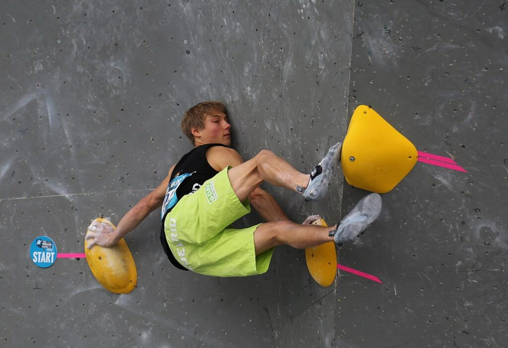 Alex Megos climbing competition