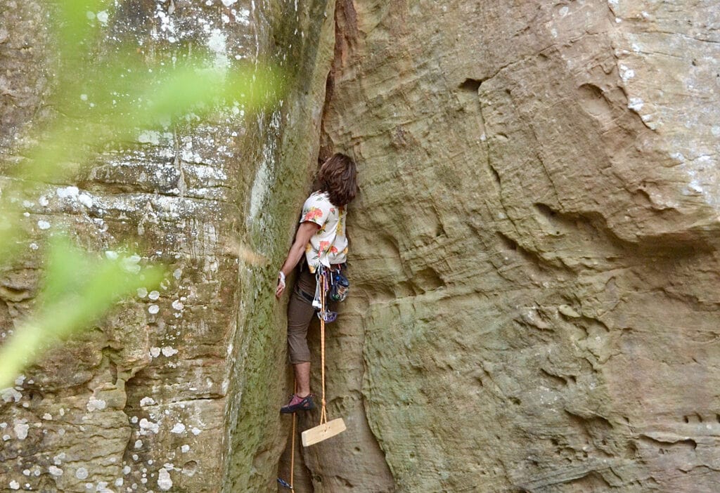 Climber in Jackson Falls