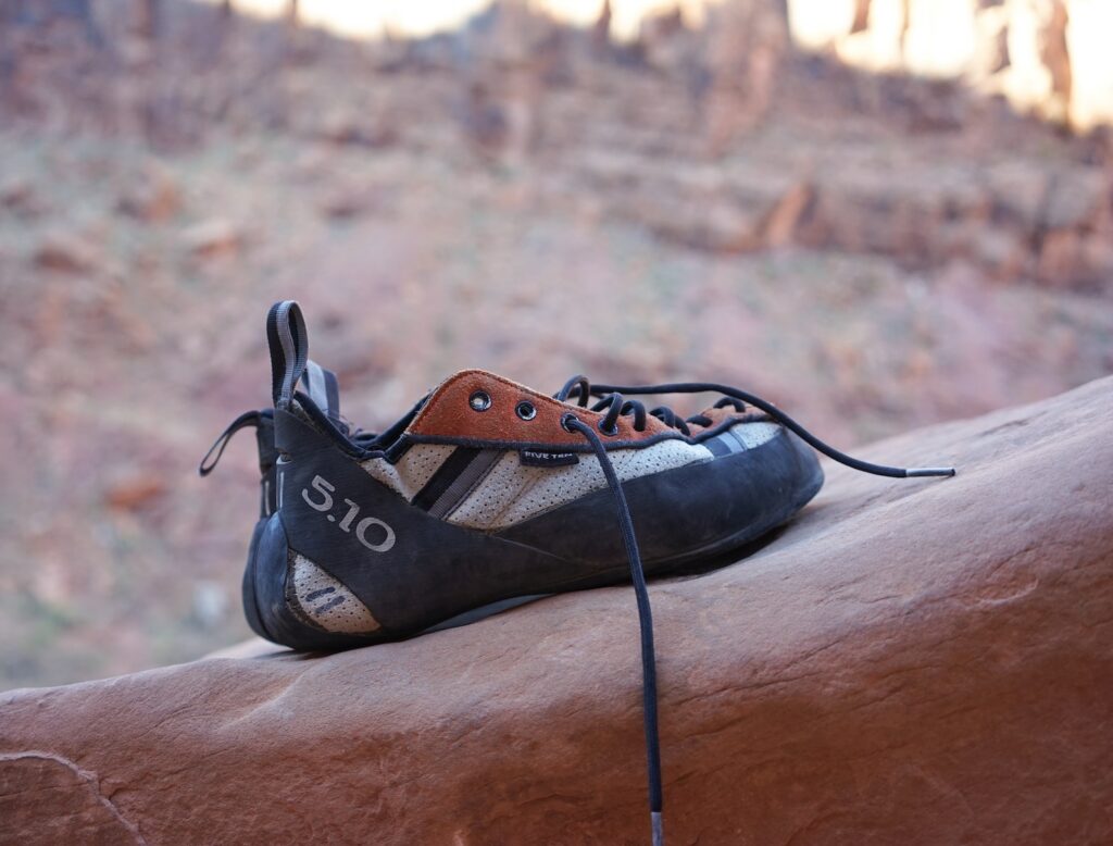 5.10 climbing or bouldering shoes