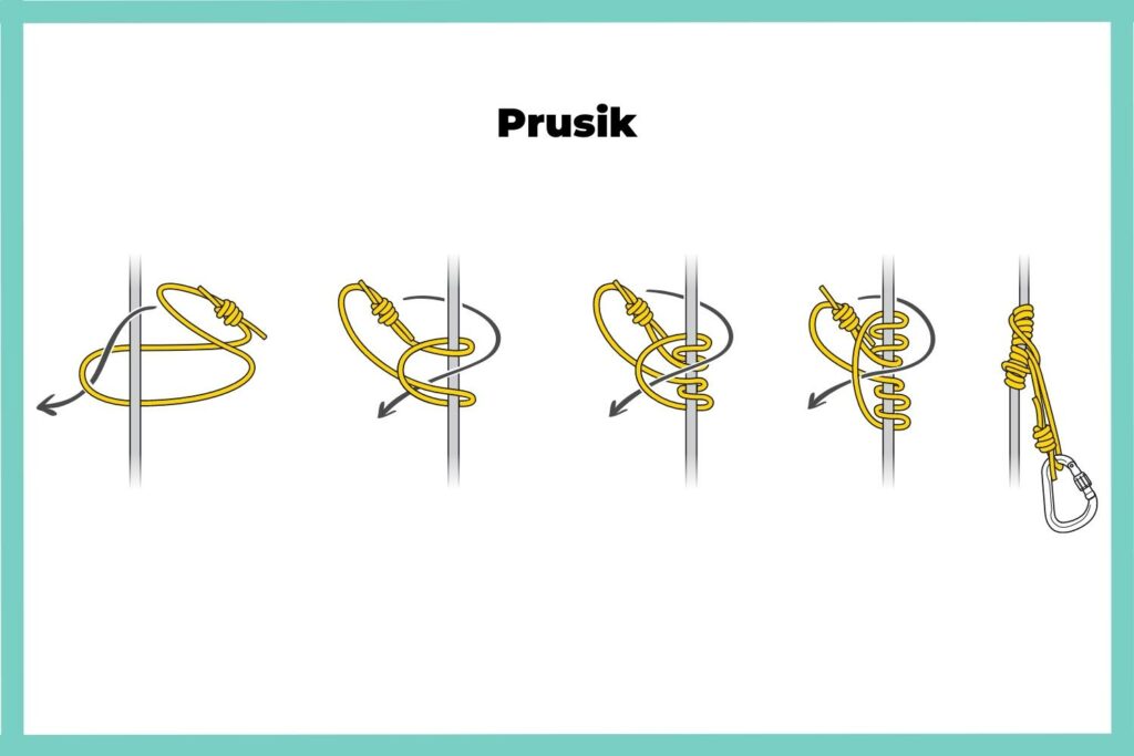 Prusik knot steps