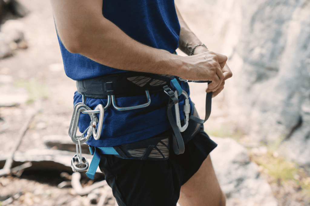 climber wearing a harness