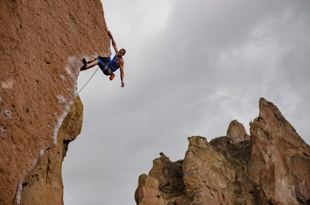 Kai Lightner rock climbing outdoors