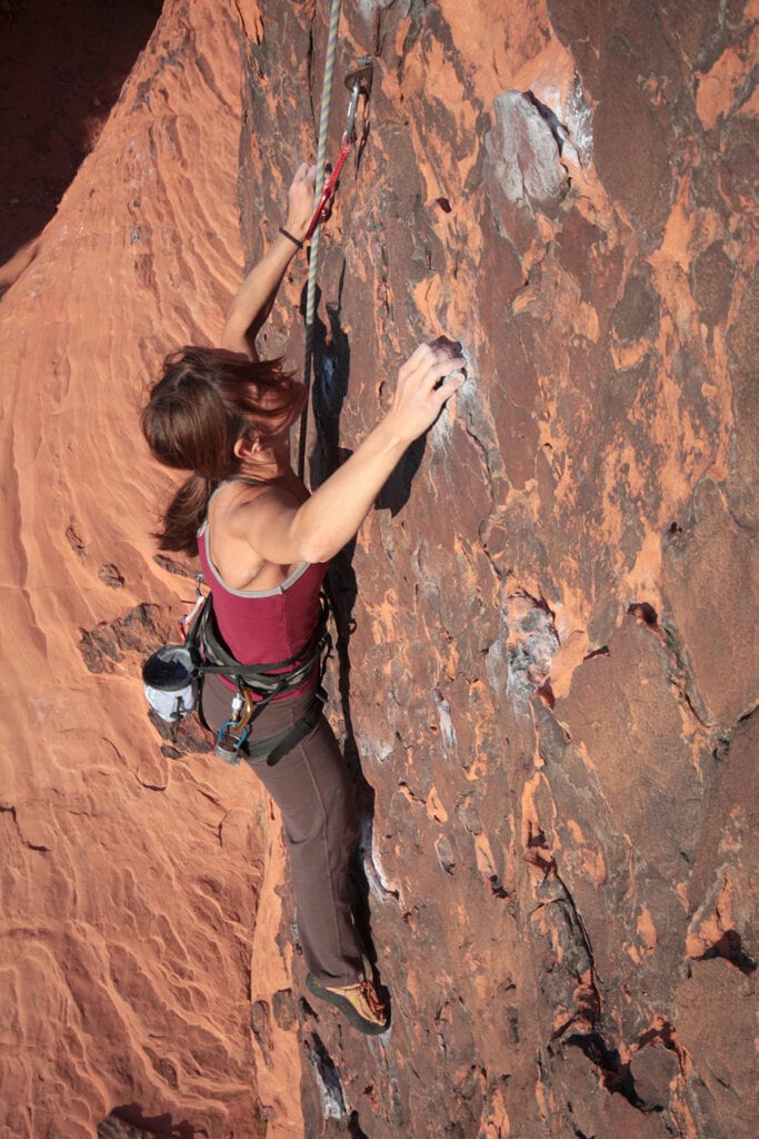 woman sport climbing