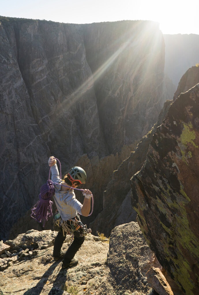 Climber Ropes up Black Canyon of the Gunnison