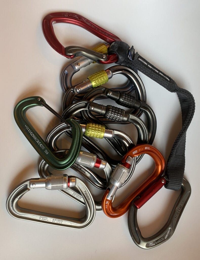 selection of carabiners by the author