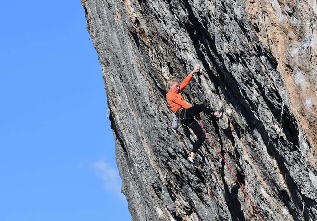 Janja Garnbret rock climbing in Oliana, Spain 