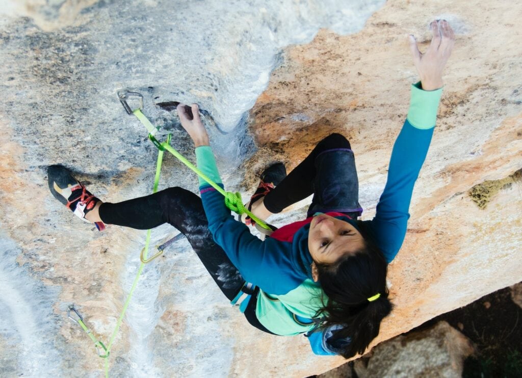 climber projecting a route outdoors
