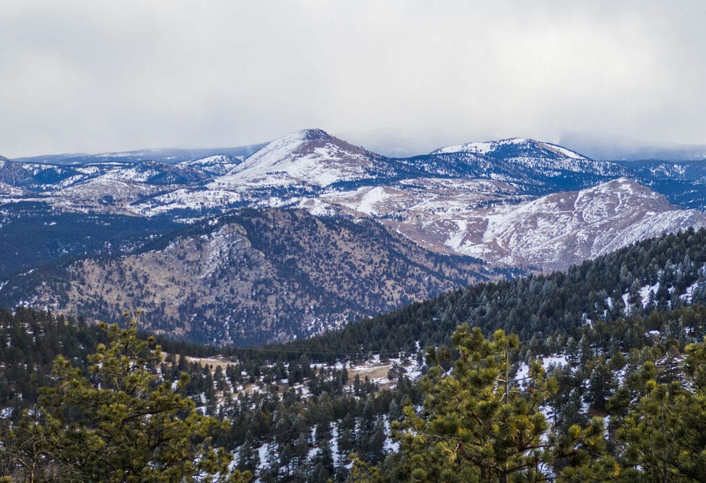 Flagstaff Road Winter Scenic Drive in Boulder colorado bouldering spot