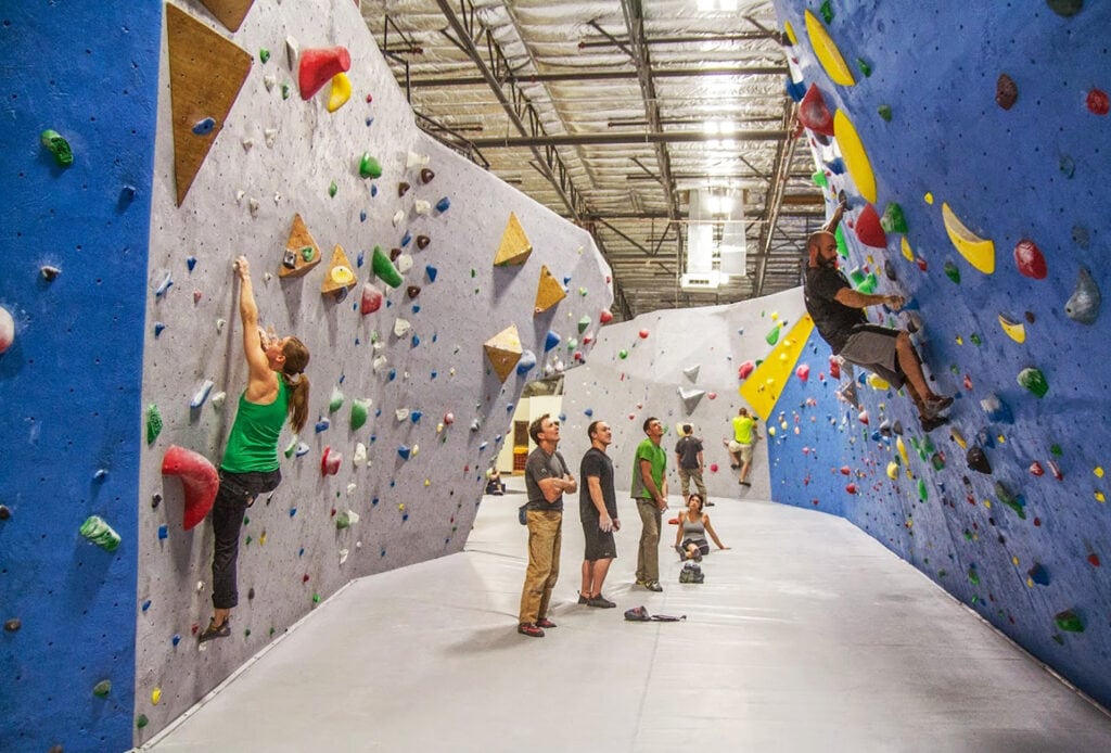 group of climbers at The Refuge Climbing and Fitness gym in Las Vegas